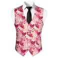 thumbnail image 5 of Yuyamidu Pink Heart Men's Slim Fit Suit Vest Waistcoat with 3 Pockets for Business Formal Wedding Prom and Casual Tuxedo Wear, Valentine's Day Clothing Size 3XL, 5 of 7