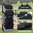 thumbnail image 3 of Bolsa para equipo de béisbol GOBUROS Rolling con ruedas para 4 bates, 3 of 7