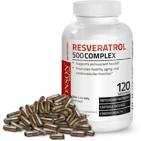 Resveratrol 500 Complex Red Wine Extract Natural Antioxidant Heart & Immune Health, 120