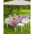 thumbnail image 2 of Christmas Tablecloth with Umbrella Hole and Zipper Pink Castle Town Outdoor Tablecloths 54x54 Table Cloths Snowflake Cloud Patio Table Cloth Cover for Holiday Party Yard Garden Cafe, 2 of 5