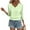 Light Green#001, variant on YNGKMEA Eyelet Tops for Women Fashion Smocked Cuffs V Neck T Shirts 3/4 Sleeve Loose Fit Elastic Waist Crop Tops Banded Bottom Beach Clothes 2025 Fall Beige L