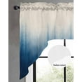 thumbnail image 3 of Blue Ombre Stripe Kitchen Curtains Swag Valance for Windows/Bathroom/Cafe, Abstract Art Modern Gradient Beige Rod Pocket Drape Panel Swag Curtain Valance for Bedroom/Living Room 55''x36'', 3 of 6