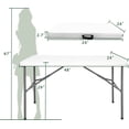 thumbnail image 2 of Folding Table 4ft Heavy Duty Folding Table Portable Folding Square Card Table with Handles (4ft), 2 of 5