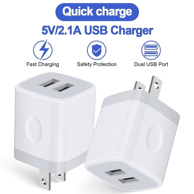 Ailkin 5V/2.1A USB Wall Charger Block 4-Pack photo 2