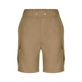 thumbnail image 5 of Havenre Mens Casual Twill Cargo Shorts Loose Regular Fit Cotton Drawstring Classic Cargo Stretch Short with Multi-Pockets Khaki L, 5 of 7
