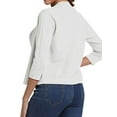 thumbnail image 3 of HUBERY Women Open Front 3/4 Sleeve Solid Color Short Cardigan, 3 of 3
