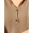 thumbnail image 5 of DARING DIVA Hooded Knitted Mesh Sleeveless Mini Dress S Khaki, 5 of 6