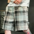 thumbnail image 1 of Styesk Mens Shorts Men's Solid Color Holidays Casual Check Shorts Pockets Pants, 1 of 4