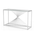thumbnail image 4 of Limback Glass Top Rectangle Console Table, Chrome, 4 of 5