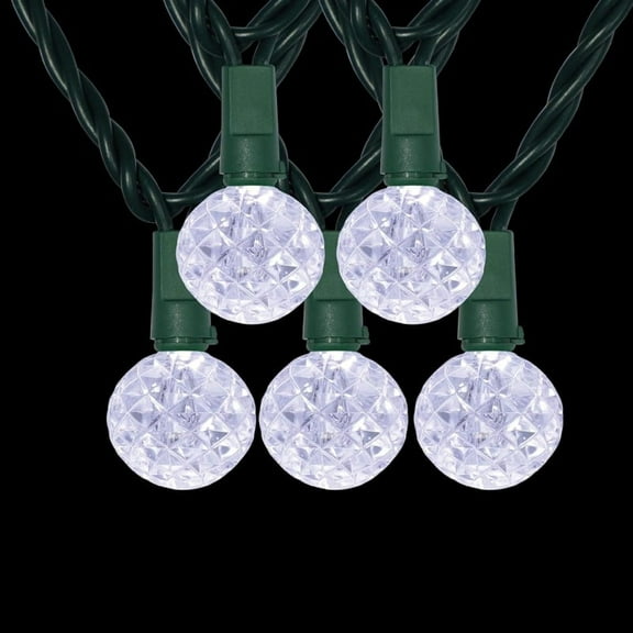 50 LED G20 String Light in 12.8ft,Indoor Outdoor Fairy String Light for Christmas,Party,Home,Patio Lawn,Garden (White)