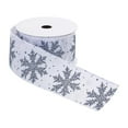 thumbnail image 2 of Melrose Snowflake Christmas Wired Craft Ribbon - 2.5" x 20 Yards - White and Silver, 2 of 2