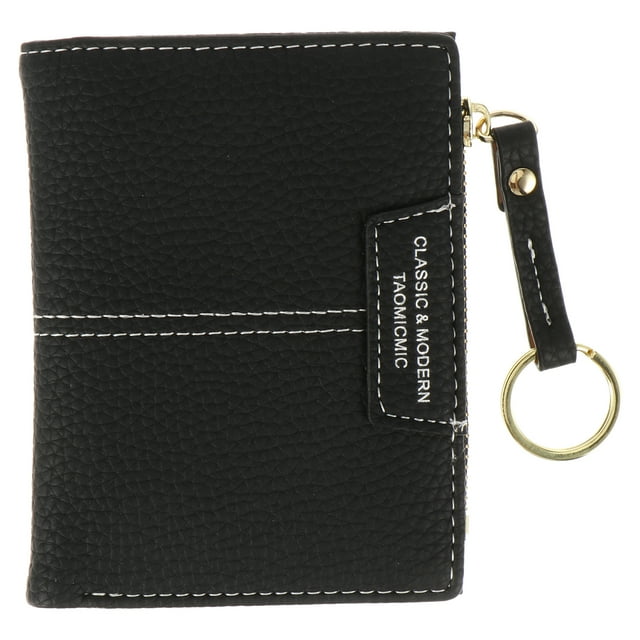 KAKOWELY 1 llavero para mujer, monedero, tarjetero, monedero (negro)