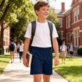 thumbnail image 7 of ATOGUTA Boys Board Shorts Size 3T-14 Kids Athletic Basketball Shorts Casual Elastic Waist Summer Clothes with Pockets Navy, 7 of 7