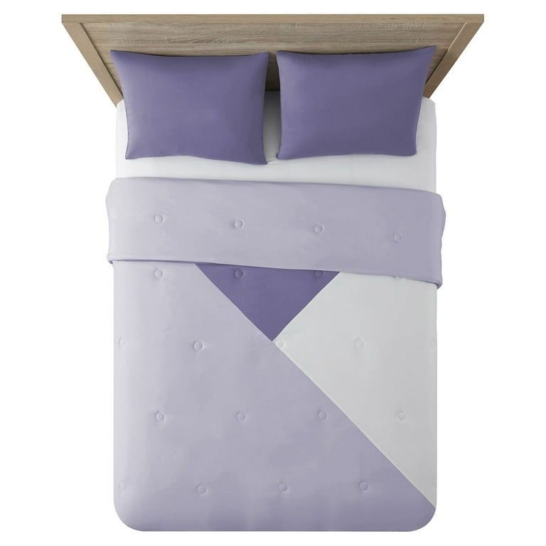 Serta So Soft 3-Piece Lilac Reversible Comforter Set, Full/Queen