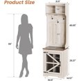 thumbnail image 5 of Vabches 3-In-1 65" Hall Tree with Coat Rack, Storage Cabinet and Storage shelves for Hallway, Living Room Barn Doors, Rustic White, 5 of 7