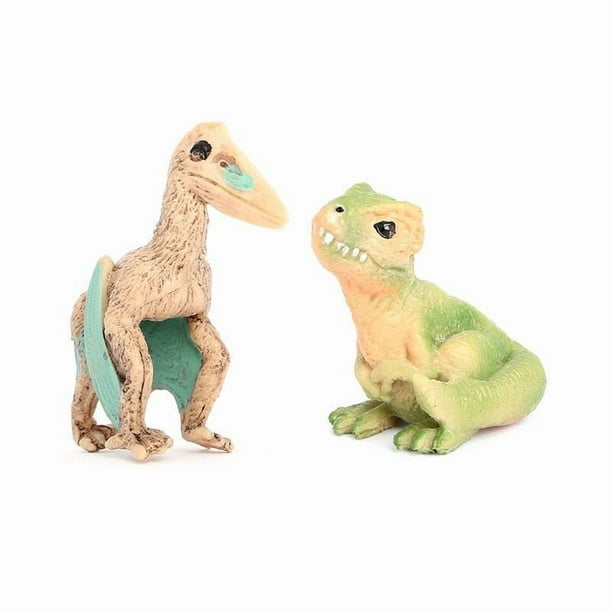 Juego de figuras de dinosaurios jurásicos en miniatura, 2 piezas, para niños a partir de 3 años