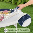 thumbnail image 5 of Pioneer Flower Floral Print Pattern Round Fitted Tablecloth with Elastic Edge,Dining Table Cover Waterproof,Outdoor Round Tablecloth for Camping,Dining,Indoor and Outdoor, 5 of 7