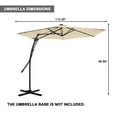 thumbnail image 5 of Mondawe 10ft Heavy Duty Solar Patio Umbrella with Cross Base, 360° Rotation, 24 LED Lights, Outdoor Hanging Offset Cantilever Market Sun Shade Umbrella, Beige, 5 of 8