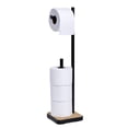thumbnail image 6 of Premium Large Paper Roll Reserve and Holder, Bamboo Accent, 1.4 KG, Matte Black, 6 of 9