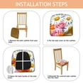 thumbnail image 4 of Pioneer Flower Seat Covers for Dining Room Chairs Set Of 4,Stretch Printed Washable Chair Seat Cover with Elastic Ties and Button,Removable Waterproof Couch Cushion Covers, 4 of 6