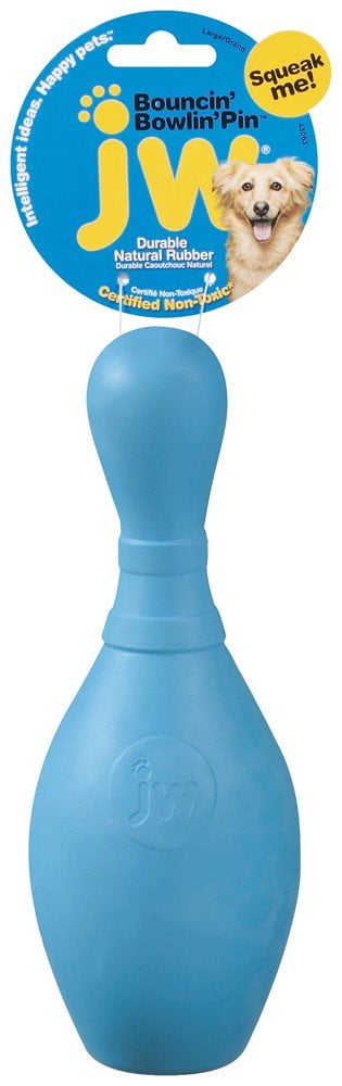 JW Bouncin' Bowlin' Pin Durable Rubber Dog Toys, Large