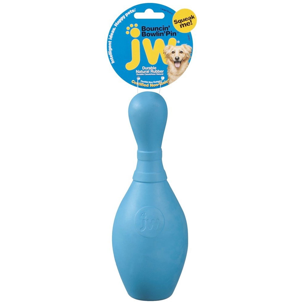 JW Bouncin' Bowlin' Pin Durable Rubber Dog Toys, Large
