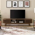 thumbnail image 2 of Allora Mid-Century Wood TV Stand for TVs up to 70" with 4 Cubbies in Walnut, 2 of 7