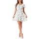 thumbnail image 1 of INSPIRE CHIC Vestido de Chifón con Cuello en V Floral de Manga Corta con Cierre de Encaje en Color Blanco y Púrpura Talla XL, 1 of 5