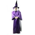 thumbnail image 2 of EASTIN Invincible Halloween Gift! Halloween Decor Animated Purple Witch Hanging House Prop Decorations LED Eyes  Purple, 2 of 9