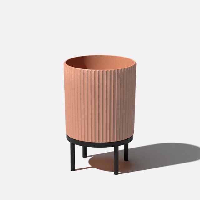 Veradek Demi Series Raised 16" Plastic-Stone Planter - (Terracotta/Black, 1 Pack)