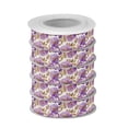 thumbnail image 2 of 5 Rolls Christmas Ribbon 1.5 inch Wide Decorative Ribbon for Gift Wrapping and Holiday Decorations Purple and Gold Watercolor Floral, 2 of 7