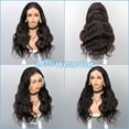 thumbnail image 3 of Yanonmyfd 200% Density Body Wave 13x6 HD Lace Front Wigs Human Hair 12A Brazilian Virgin Hair Lace frontal Wig For Black Women Natural Black With Pre Plucked Baby Hair (28 Inch, Body Wave Wig), 3 of 16
