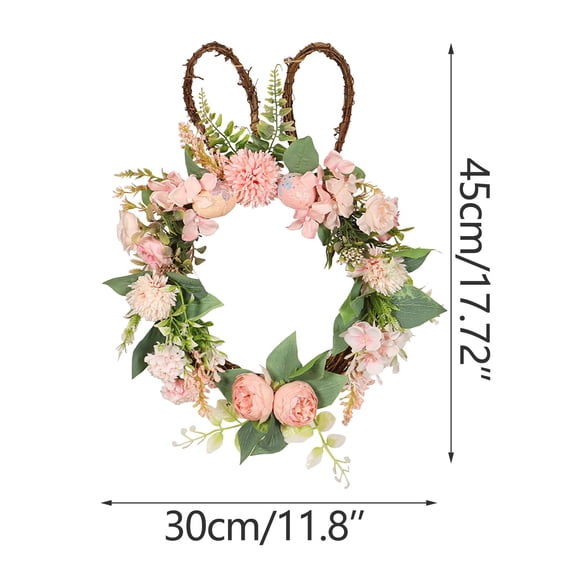 Easter Wreath for Front Door, 12 Inch Easter Egg Garland, Artificial Flower Welcome Wreath, Spring Door Wreaths