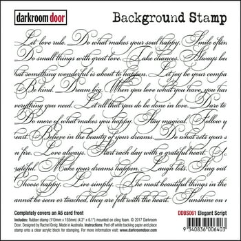 Darkroom Door Background Cling Stamp 4"X6" Elegant Script