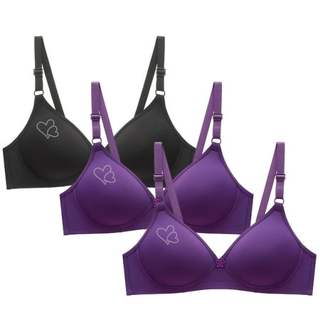 HomeGardon Bras Summer Clearance! 3PCs Minimizer Bras for Women  3 Packs Womens Seamless Bra No Underwire Comfort Push Up Bras Buttery Soft Wireless Bralette Full Coverage Sport Everyday Bra S-XXL