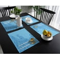 thumbnail image 4 of Placemat Blue Waves Texture Lines Set of 4/6pcs Kitchen Coffee Accessories Coasters Home Dining Table r Linen Mats, 4 of 7