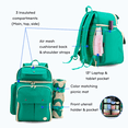 thumbnail image 3 of J World Picnic Backpack with Insulated Compartments & Picnic Mat, Green, 3 of 9