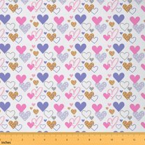 Castle Fairy Love Heart Print Fabric by the Yard 10 Yards for Teenager,Polka Dots Room Decor Fabric by the Yard,Valentine's Day Fabric for Sewing,Luxury Bedroom Decor