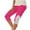 Hot Pink, variant on Lenpel Capri Leggings for Women High Waisted Lace Hem Slim Knee Length Stretch Workout Pants Cropped Yoga Tights