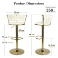 thumbnail image 4 of S-HOME Set of 2 Adjustable Velvet Bar Stools with Back and Arm, Swivel Chairs with Gold Metal Legs for Modern Homes, 4 of 11