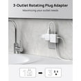 2 to 3 Prong Outlet Splitter 2 Pack, 3 Way Plug Extender with 360 ...