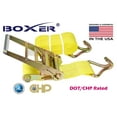 thumbnail image 1 of (8) Boxer Dual Locking DOT 4" X 30' Ratchet Straps W/ Wire Hooks Flatbed Truck Trailer Tie Down 5400 LB US Made, 1 of 2