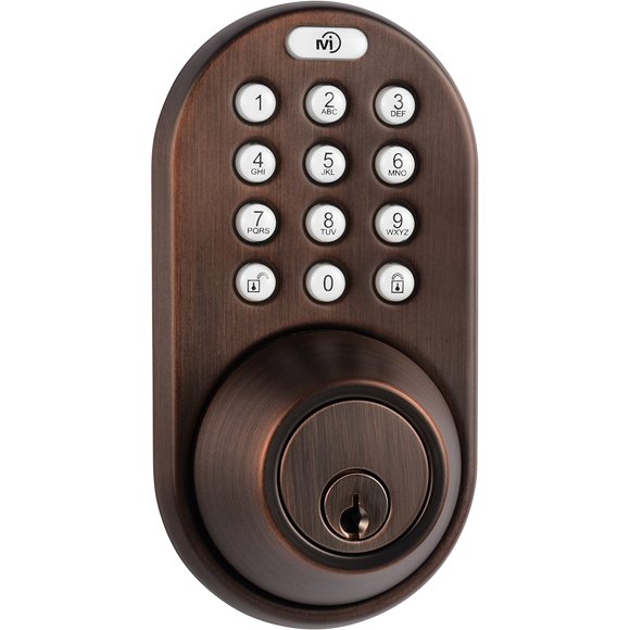 MiLocks DF-02OB Electronic Keyless Entry Touchpad Deadbolt Door Lock, Oil Rubbed Bronze