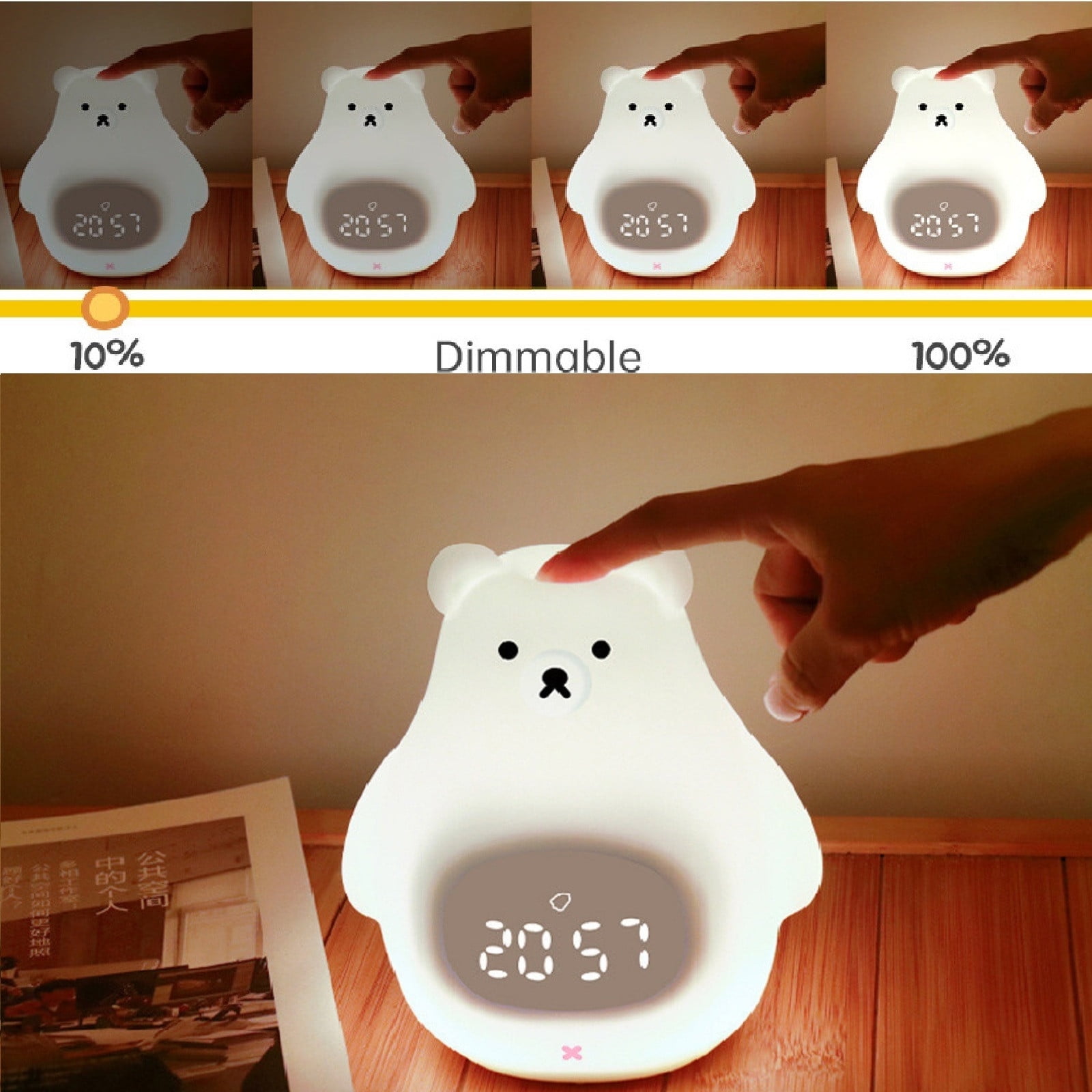 Wovilon Alarm Clock Alarm Clocks For Bedrooms Light Alarm Clock Wake Up Light Lamp Living Room Night Lamp Led Bedside Lamp Children Wake-Up Light Baby Night Light