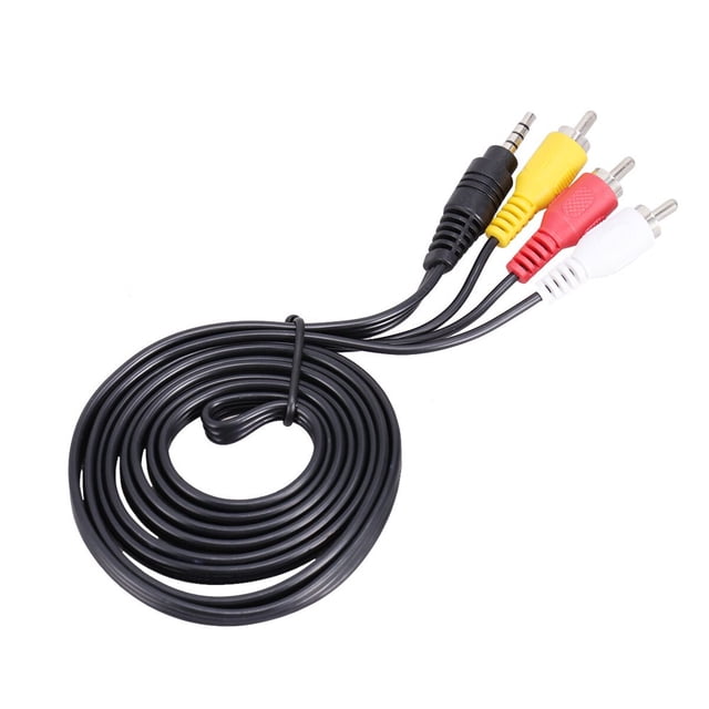 AMERTEER Câble de Caméscope Plug vers 3 AV Câble Audio Vidéo A/V Compatible pour Caméscopes JVC