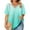 Mint Green, variant on Royisotas Short Sleeve Tops Women Mint Green Casual Summer Shirts for Women Gradient Color V-Neck Womens T Shirts