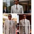 thumbnail image 6 of Men's 3 Piece Check pattern Suit - Two Button Business Wedding Prom Tuxedo (Jacket+Vest+Pants), 6 of 7