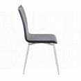 thumbnail image 4 of Set of 2 Modern Upholstered Dining Chairs with Brushed Stainless Steel & Black Faux Leather., 4 of 5
