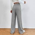 thumbnail image 4 of HAiming Women's Knitted Straight Leg Pants Trendy High Waist Elastic Long Pants Casual Loose Comfort Lounge Trousers, 4 of 7