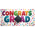 thumbnail image 1 of Graduation Congrats Grad Banner Backdrop Party Decoration Photo Booth Props Celebration Background Event Supplies Stars Ribbons School Ceremony Decor, 1 of 4